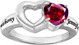 Personalized Birthstone Promise Ring with Heart-Shaped CZ
