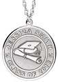White Gold Personalized Graduation Necklace with Name and Date