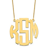 Personalized Circle Monogram Necklace 14K Gold