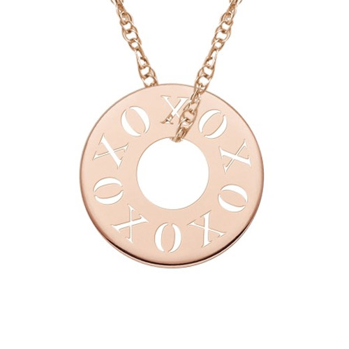 Rose Gold XO XO Circle Necklace