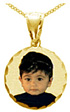 Round Yellow Gold Color Picture Necklace Pendant