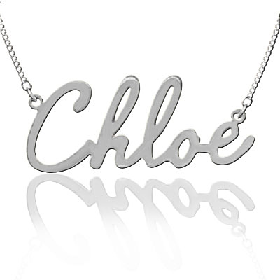 Personalized Sterling Silver Script Name Necklace