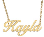 Gold Personalized Script Nameplate Necklace