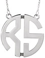 2-Letter Monogram Necklace for Women, Sterling Silver
