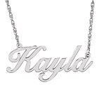 Sterling Silver Script Nameplate Necklace