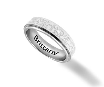 The Lord's Prayer Personalized Stainless Steel Spinner Ring for Women