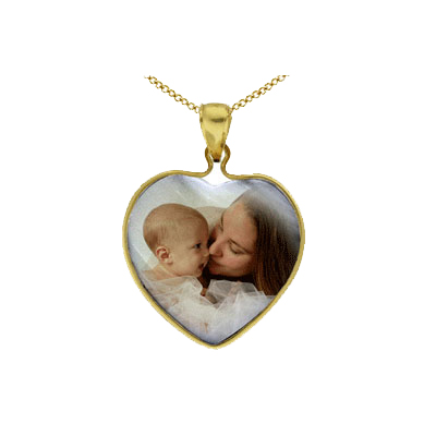Yellow Gold Mother of Pearl Color Photo Jewelry Charm