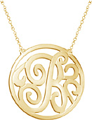 Yellow Gold Personalized Monogrammed Necklace