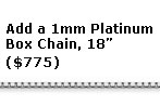 1mm Platinum Box Chain 18 Inches