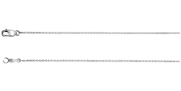 1mm Platinum Cable Chain Necklace