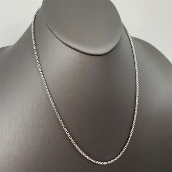 1.6mm Round Platinum Box Chain Necklace 2