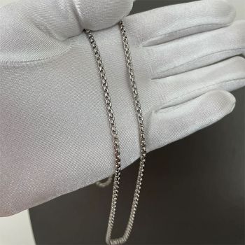 1.6mm Round Platinum Box Chain Necklace 3