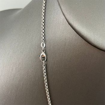 1.6mm Round Platinum Box Chain Necklace 4