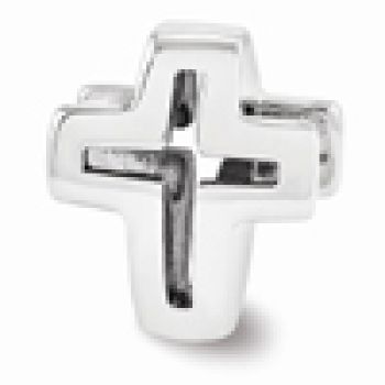 Swarovski Pave Open Cross Bead in Sterling Silver 3