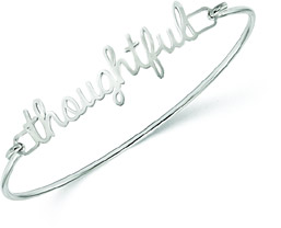 Custom Name or Word Bangle Bracelet in Sterling Silver