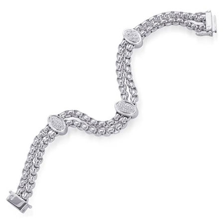 Diamond and Sterling Silver Design Bracelet for Women