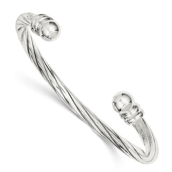 Spiral Cuff Bangle Bracelet in Sterling Silver