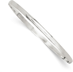 Sterling Silver 3mm Solid Plain Slip-On Bangle Bracelet