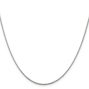 italian 1.1mm diamond-cut rope chain necklace sterling silver