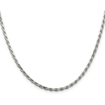 italian 2.5mm sterling silver diamond-cut rope chain necklace