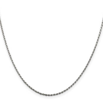 italian 1.5mm diamond-cut rope chain necklace sterling silver