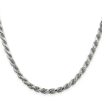 italian 5mm sterling silver rope chain necklace