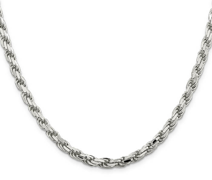 italian 6mm sterling silver rope chain necklace