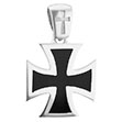 black enameled medieval patee cross pendant