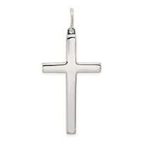 Saving Faith Polished Cross Pendant, Sterling Silver