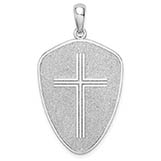 sterling silver shield cross pendant with joshua 1:9