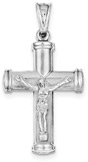 Reversible Latin Crucifix Necklace Pendant, Sterling Silver