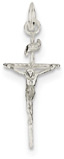 Rough-Cut Crucifix Pendant, Sterling Silver