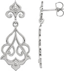 Decorative Dangle Earrings, Sterling Silver
