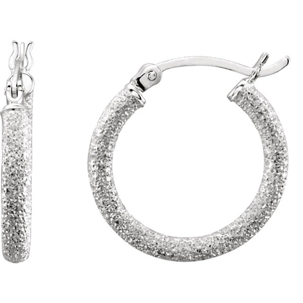 Stardust Hoop Earrings in Sterling Silver