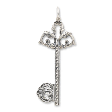 Victorian Heart Key in Sterling Silver