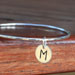 Sterling Silver Bangle Bracelet with Initial Charm