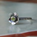 Sterling Silver Flower Ring with Peridot Accent