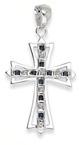 Sterling Silver Sapphire and Diamond Cross Pendant