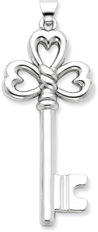 .925 Sterling Silver Key Pendant
