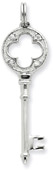 .925 Sterling Silver and CZ Key Ring