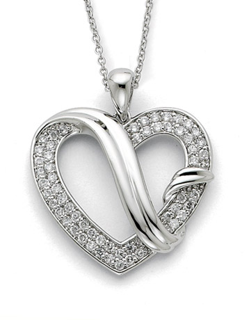 Forever Grateful Sterling Silver Heart Necklace