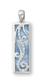 Blue Lace Agate & Sterling Silver Living Water Pendant with CZ Accents