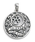 Friends Furr-ever Sterling Silver Dog Paw Pendant