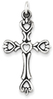 God is Love Hearts Cross Pendant, Sterling Silver