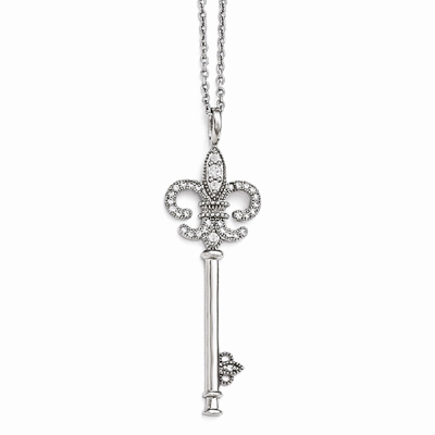 Brilliant Embers Key Necklace in Sterling Silver