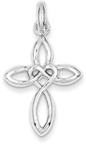 Celtic Cross Pendant with Heart-Knot Middle in Sterling Silver