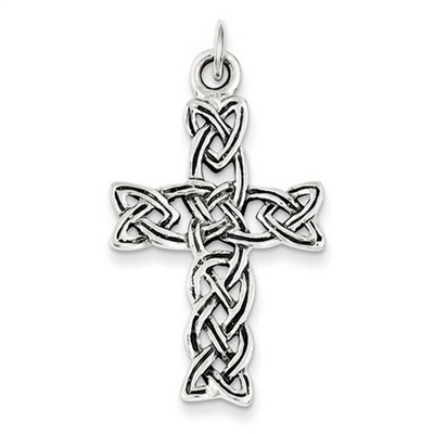 Celtic Knotwork Holy Spirit Cross Pendant in Sterling Silver