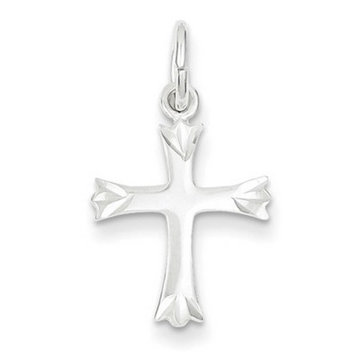 Delicate Diamond-Cut Sterling Silver Cross Pendant