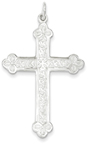 Heraldic Flower Budded Cross in Sterling Silver