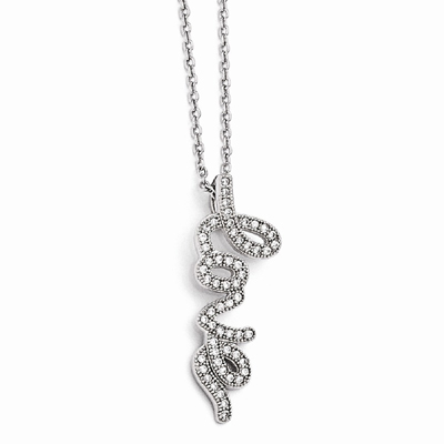 Love Necklace in CZ and Sterling Silver